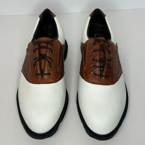 Etonic Golf shoes Leather White and Brown Lace up 2002 | Men Size 9.5